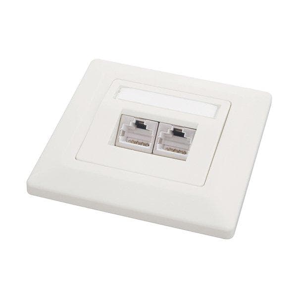 Zásuvka Solarix CAT6 STP 2 x RJ45 pod omietku biela 1