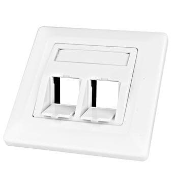 Dátová zásuvka pod omietku pre 2 moduly (45°),prázdna,RAL9010