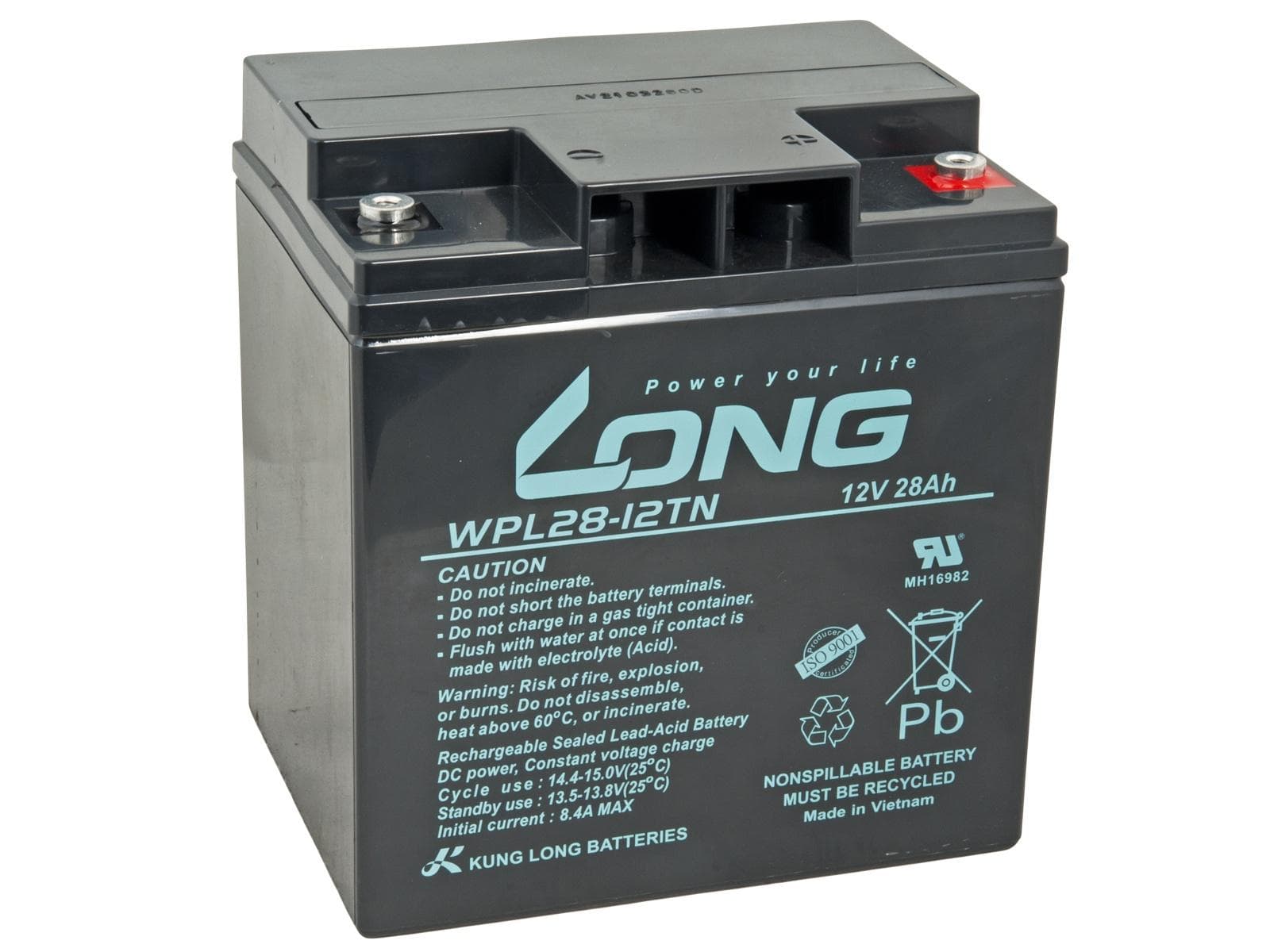 LONG batéria 12V 28Ah M5 LongLife 12 rokov (WPL28-12TN) 1