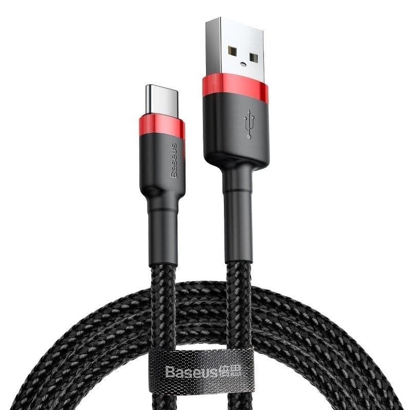 Baseus CATKLF-B91 Cafule Kábel USB-C 3A 1m Red/Black 1