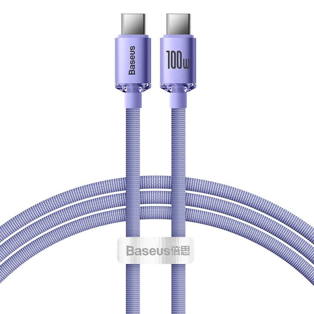 Baseus CAJY000605 Crystal Shine Series Dátový Kábel USB-C - USB-C 100W 1,2m Purple