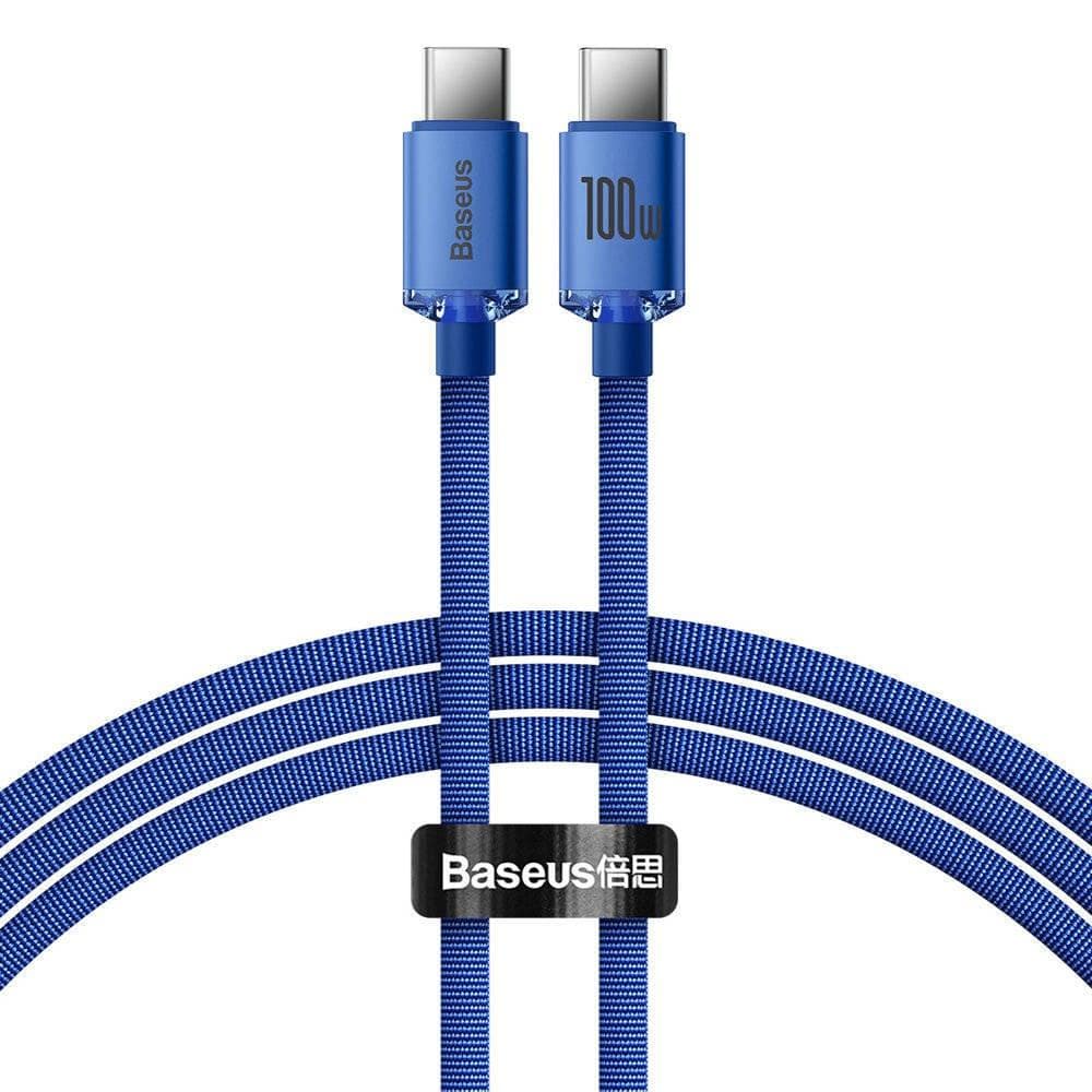 Baseus CAJY000603 Crystal Shine Series Dátový Kábel USB-C - USB-C 100W 1,2m Blue 1