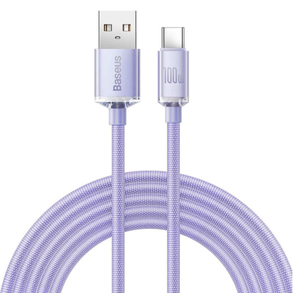 Baseus CAJY000505 Crystal Shine Series Dátový Kábel USB - USB-C 100W 2m Purple 1