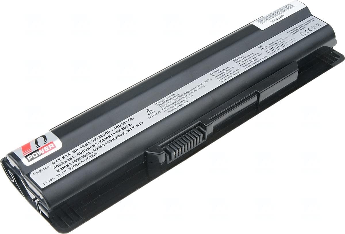 Batéria T6 Power MSI CX650, FR610, FR620, FR700, FX400, FX600, FX610, FX700, 5200mAh, 58Wh, 6cell 1