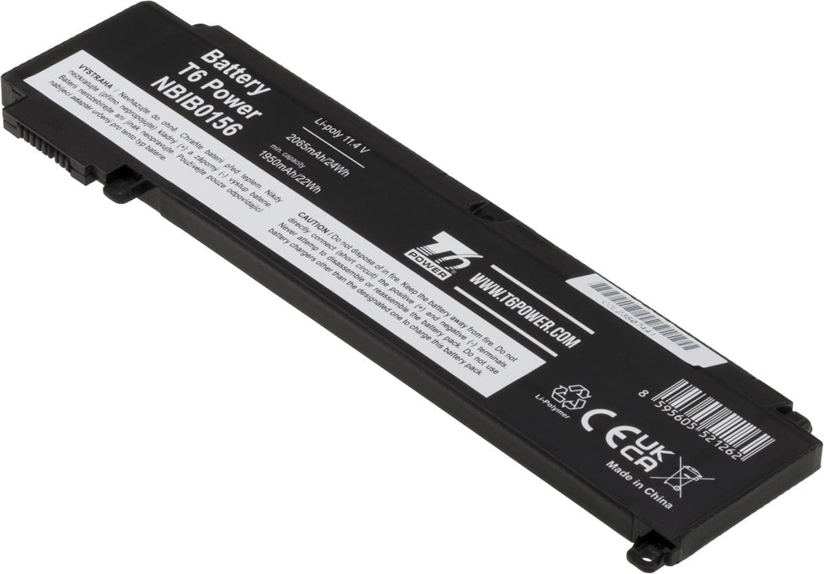 Batéria T6 Power pre Lenovo ThinkPad T460s, T470s, 2065mAh, 24Wh, 3cell, Li-Pol 1