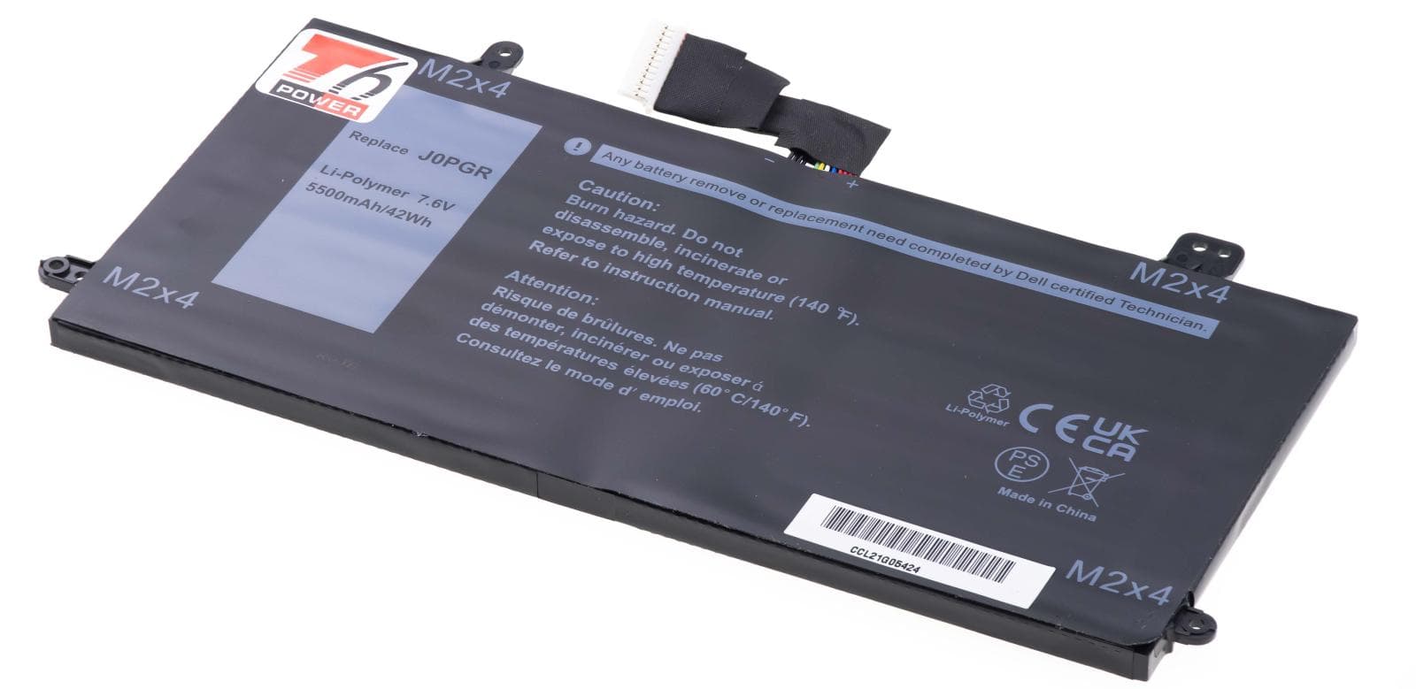 Batéria T6 Power Dell Latitude 12 5285, 5290 2in1, 5500mAh, 42Wh, 4cell, Li-pol 1