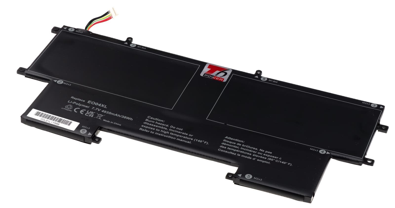 Batéria T6 Power pre HP EliteBook Folio G1, 4935mAh, 38Wh, 4cell, Li-pol