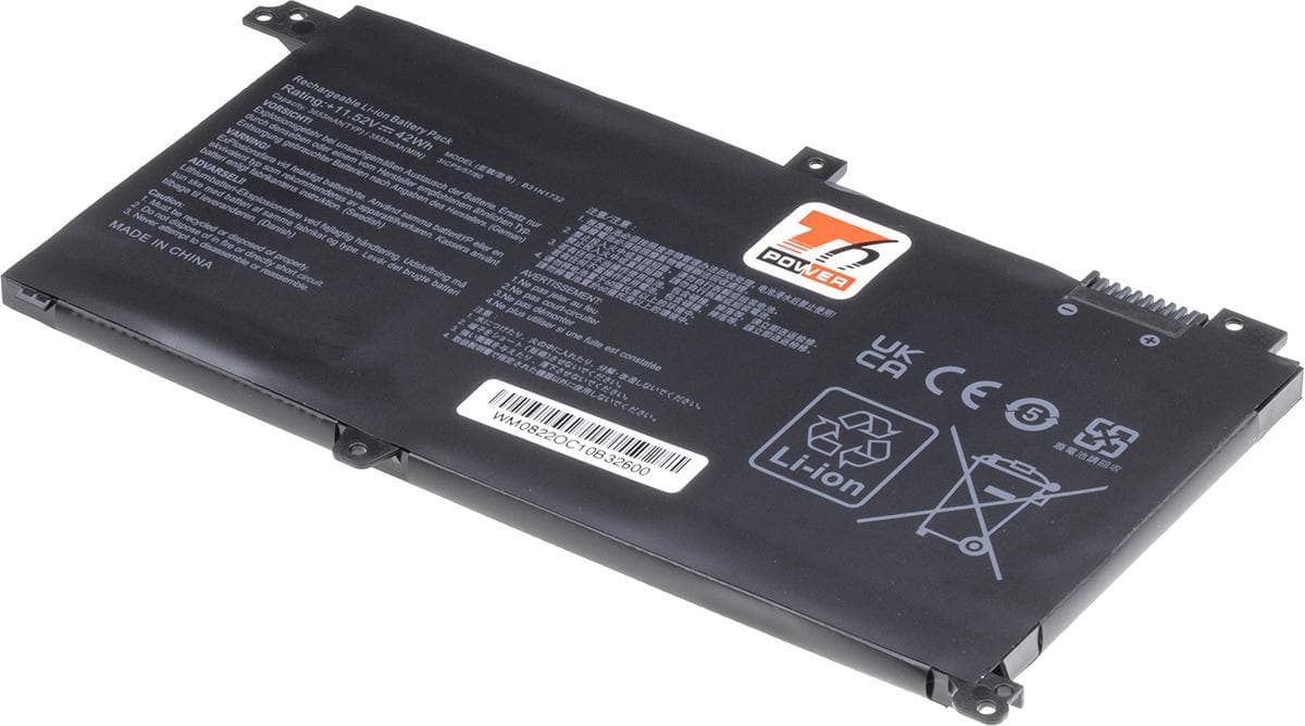 Batéria T6 Power pre Asus VivoBook X430U, X571G, X571L, S430F, S430U, 3650mAh, 42Wh, 3cell, Li-pol