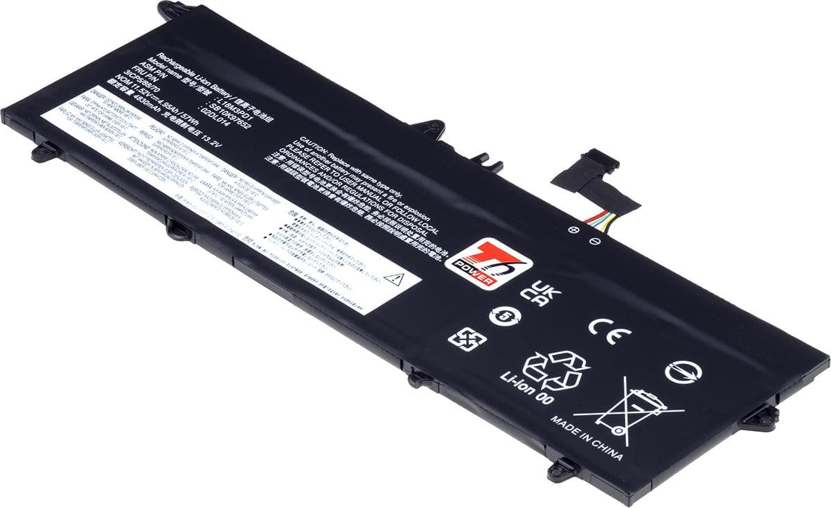 Batéria T6 Power pre Lenovo ThinkPad T490s, T495s, T14s Gen 1, 4950mAh, 57Wh, 3cell, Li-Pol