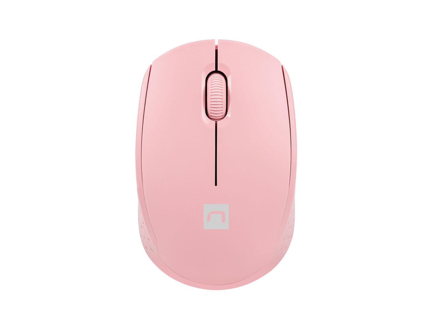 Myš Natec STORK/Kancelárska/Optická/1 600 DPI/Bezdrôtová USB/Ružová