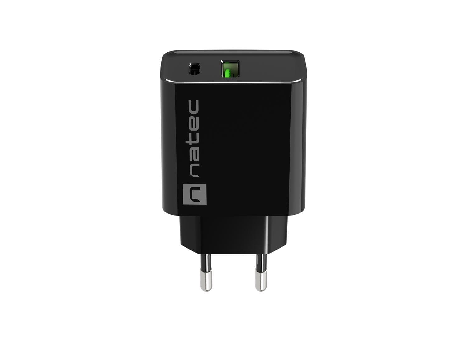 Univerzálna nabíjačka Natec RIBERA 20W 1X USB-A + 1X USB-C, čierna 1