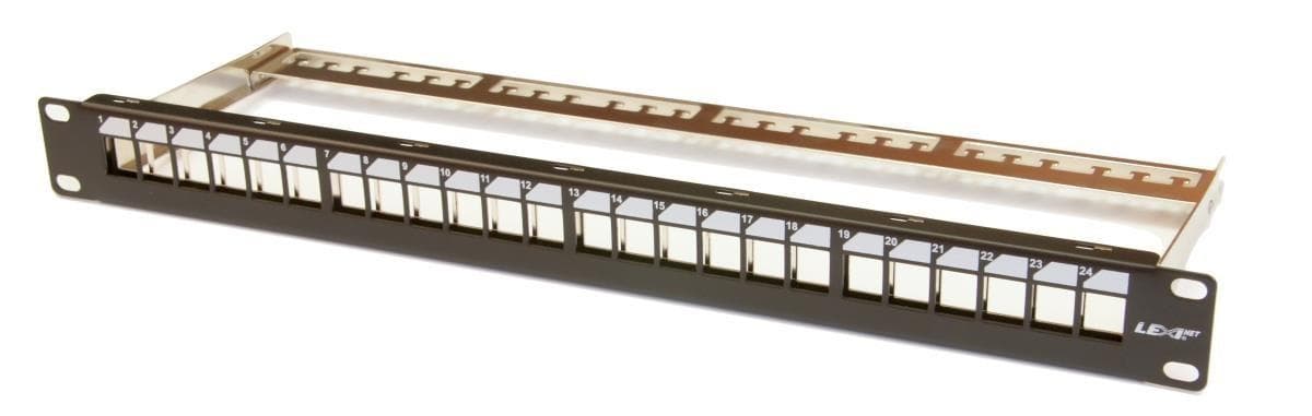 19" modulárny patch panel LEXI-Net 24port, čierny 1