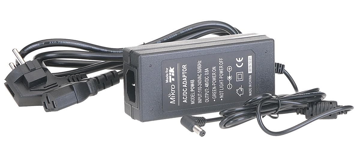 MikroTik OEM Napájací adaptér 48V 0,8A pre RouterBOARD vrátane napájacieho kábla 1