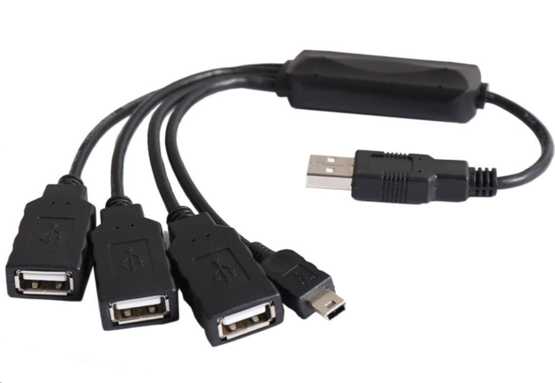 PremiumCord USB2.0 HUB 4-portový Black cable 1