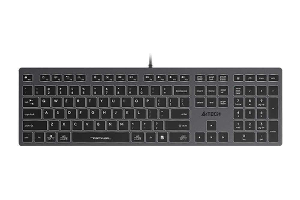 A4tech Klávesnica FX60, Podsvietená biela, USB, CZ, šedá 1