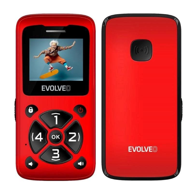 EVOLVEO Mobilný telefón pre seniorov EasyPhone ID, červená 1