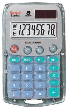REBELL kalkulačka - Starlet BX - priehľadná / krabička 1