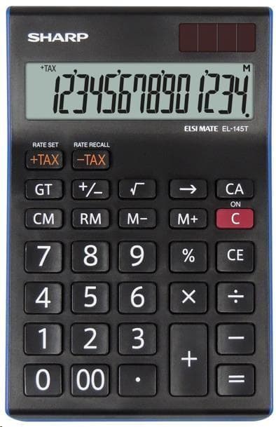 SHARP kalkulačka - EL-145TBL - čierna