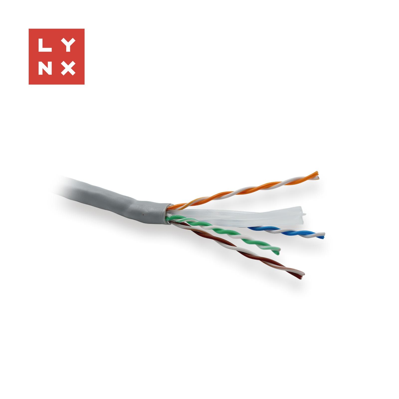 LYNX UTP kábel, Cat6, PVC (Eca), celomedený, vnútorný, šedý, box 305m 1