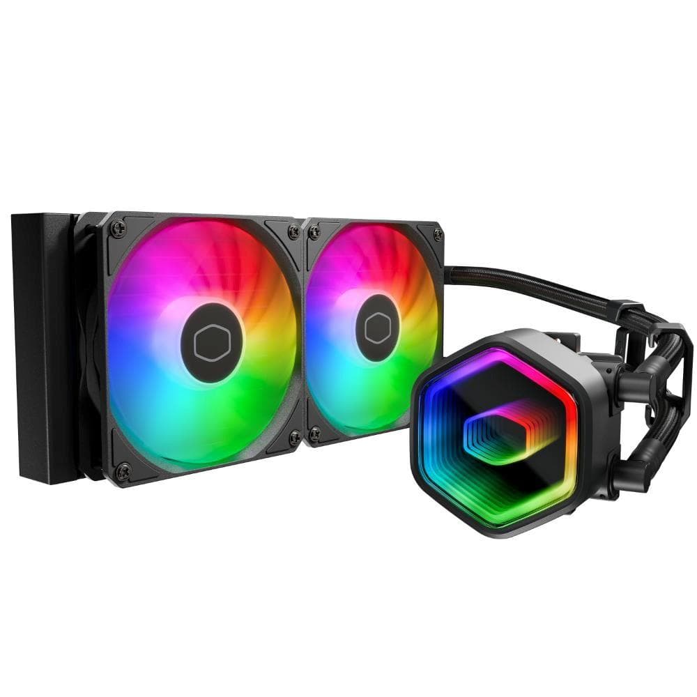 Cooler Master vodný chladič MasterLiquid 240 Core II, 2x120mm, LGA1851, AM5, čierna 1