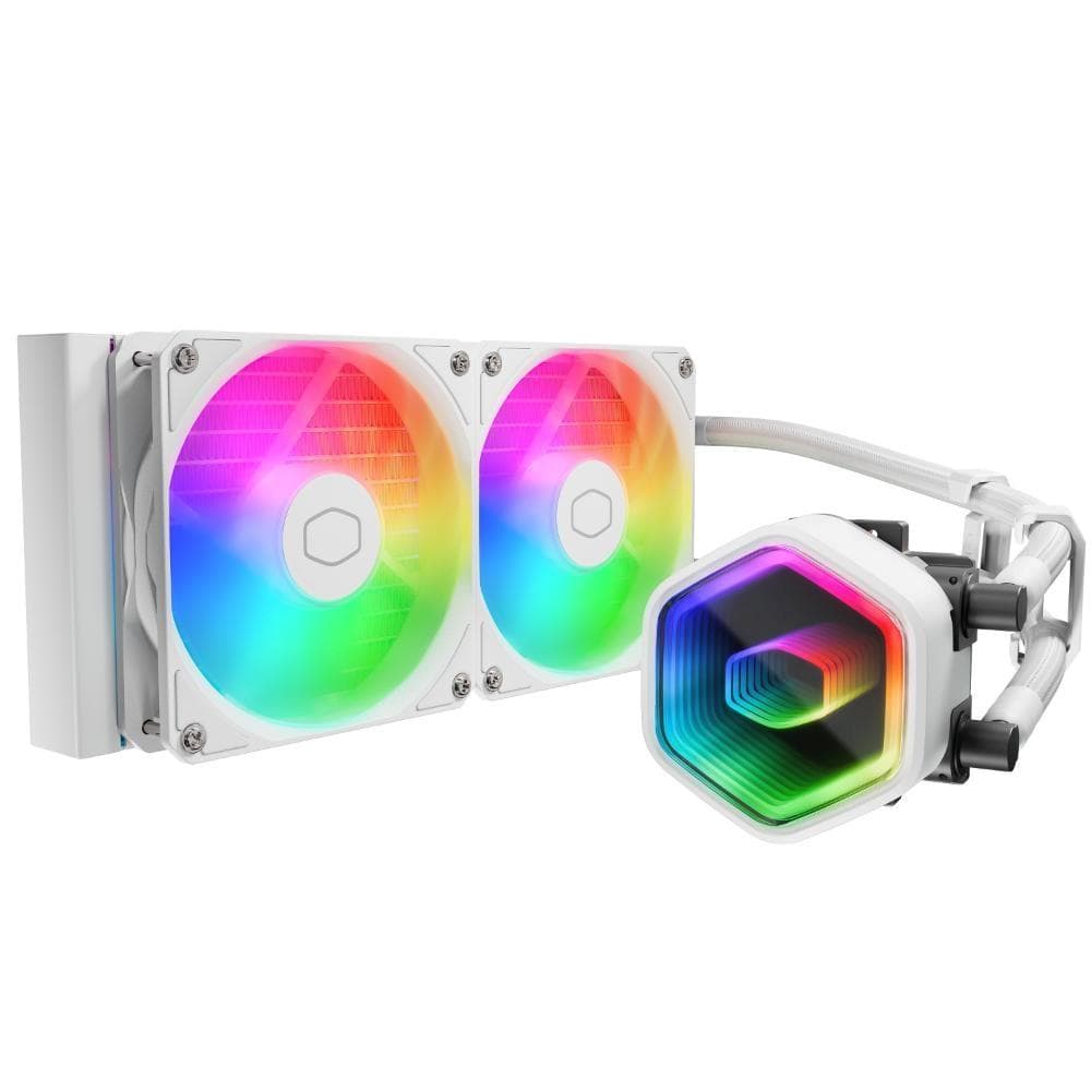 Cooler Master vodný chladič MasterLiquid 240 Core II, 2x240mm, LGA1851, AM5, biela 1