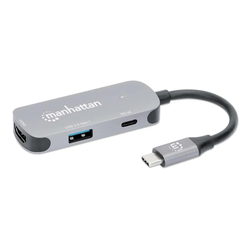 MANHATTAN Dokovacia stanica USB-C 3v1, 1xHDMI, 1xUSB-C, 1xUSB, sivá 1