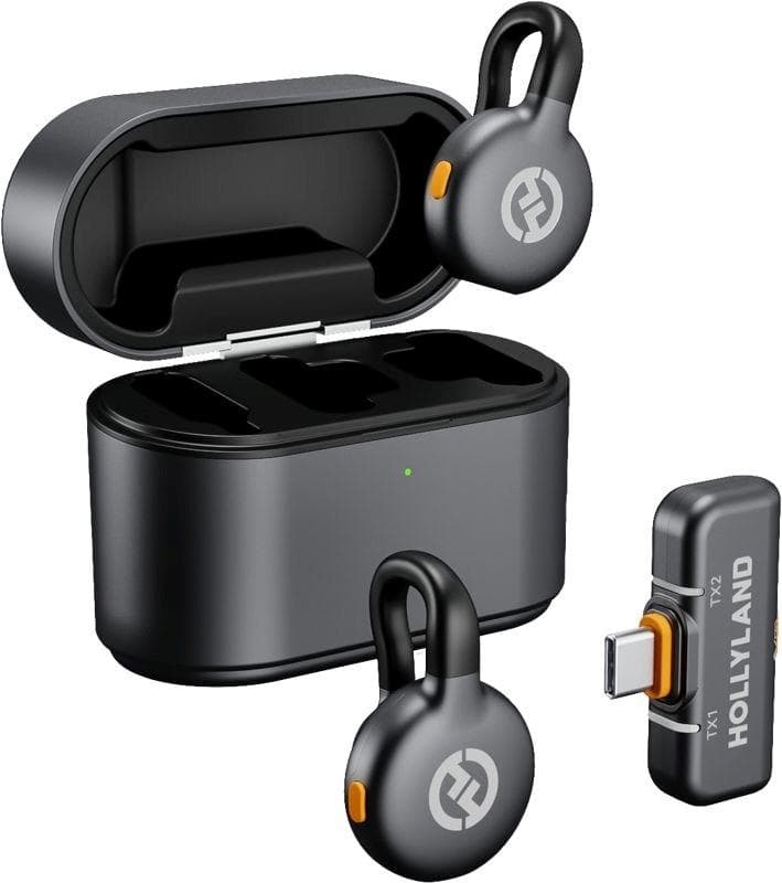 Hollyland LARK M2S Duo Wireless Lavalier Microphone s USB-C Plug (Duo, Space Gray) 1
