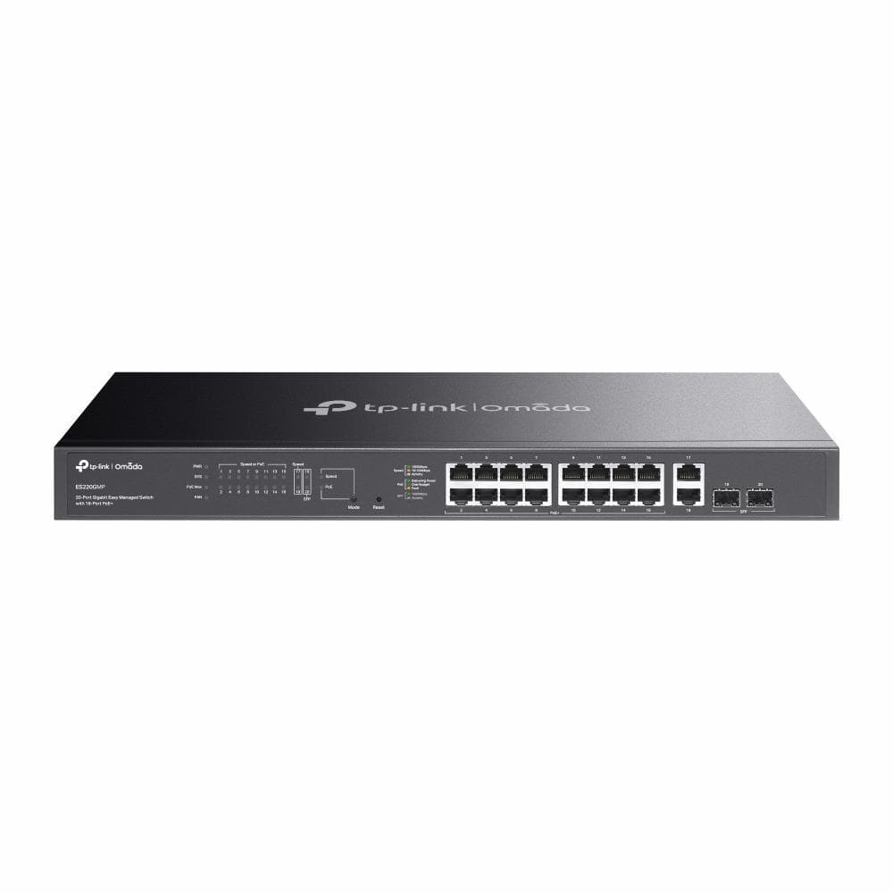 TP-Link OMADA switch ES220GMP (16xGbE, 2xGbE/SFPcombo, 16xPoE+, 250W) 1