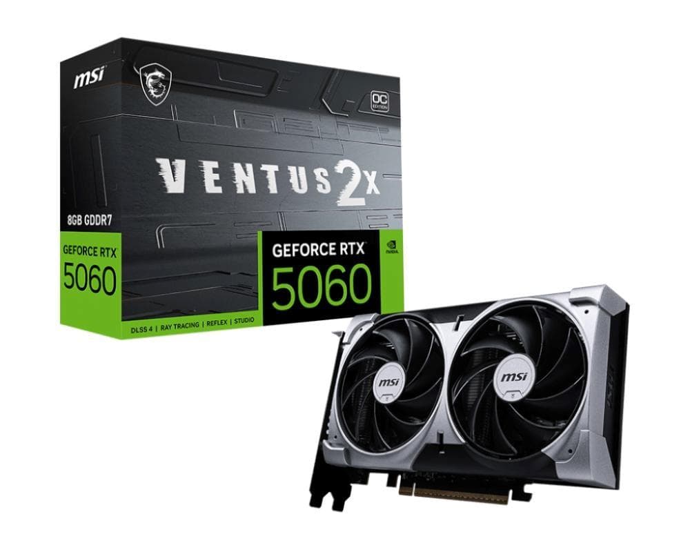 MSI VGA NVIDIA GeForce RTX 5060 8G VENTUS 2X OC, RTX 5060, 8GB GDDR7, 3xDP, 1xHDMI 1
