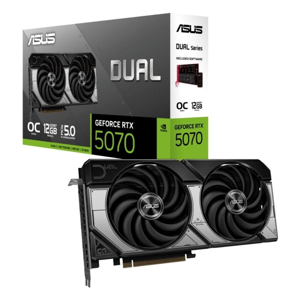 ASUS VGA NVIDIA GeForce RTX 5070 DUAL 12GB OC, 12GB GDDR7, 3xDP, 1xHDMI 1