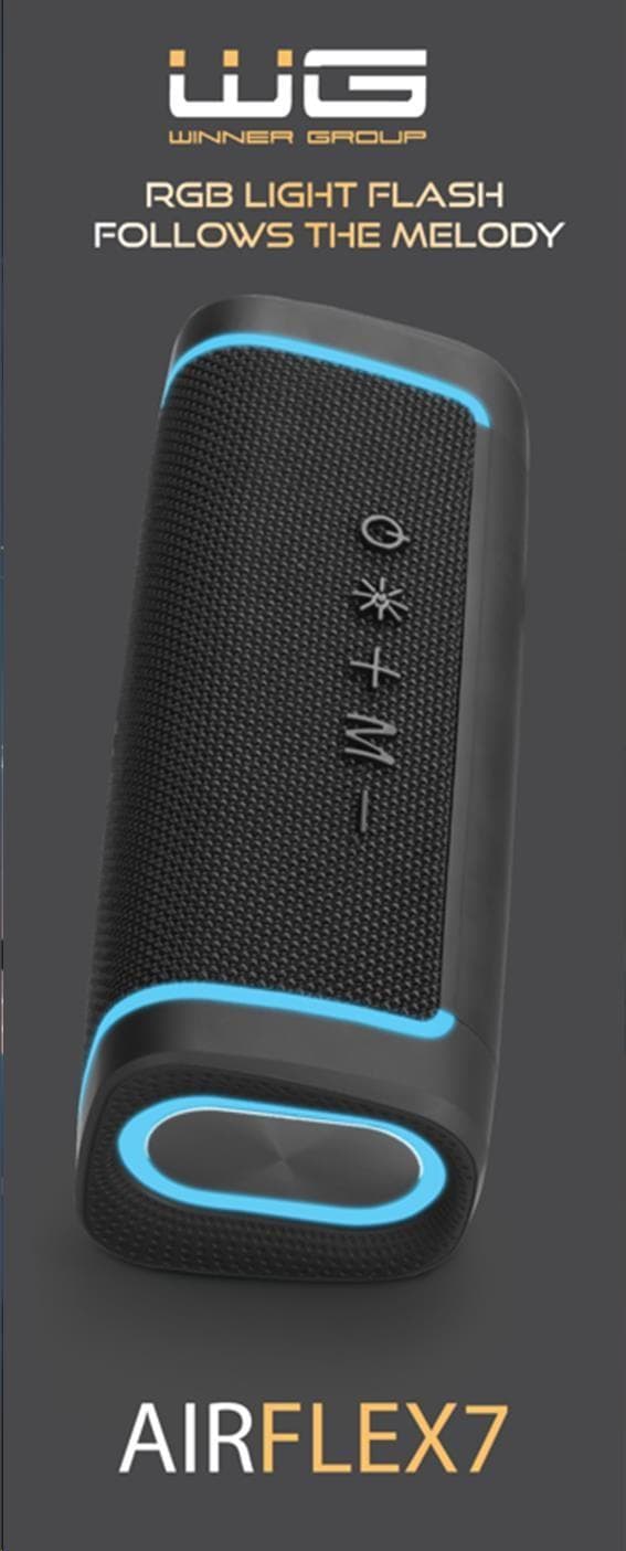 WG - Bluetooth Speaker WG AirFlex7, 10W, TWS, LED, čierna