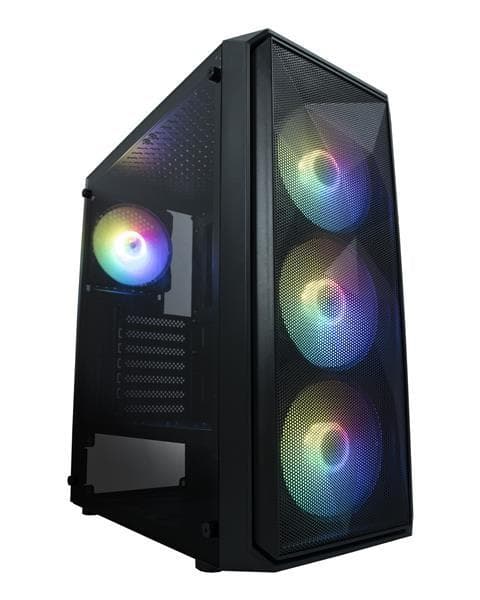 VeinX case ME19A Mid Tower, bez zdroja, 1x USB3.0, 1x USB2.0, 4x 120mm ARGB Fan, 1x ARGB Controller, čierna 1