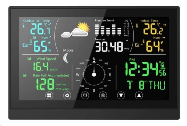 WG - Meteostanica WG1 s dotykovým displejom a príslušenstvom, anemometer, zrážkomer 1