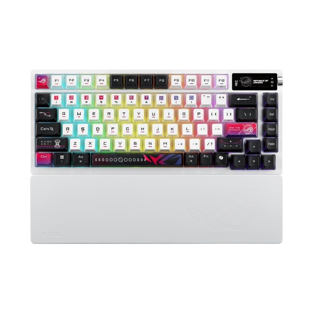 ASUS Klávesnica ROG Azoth X, Mechanická, Bezdrôtová BT, RF 2.4GHz, US, biela 1