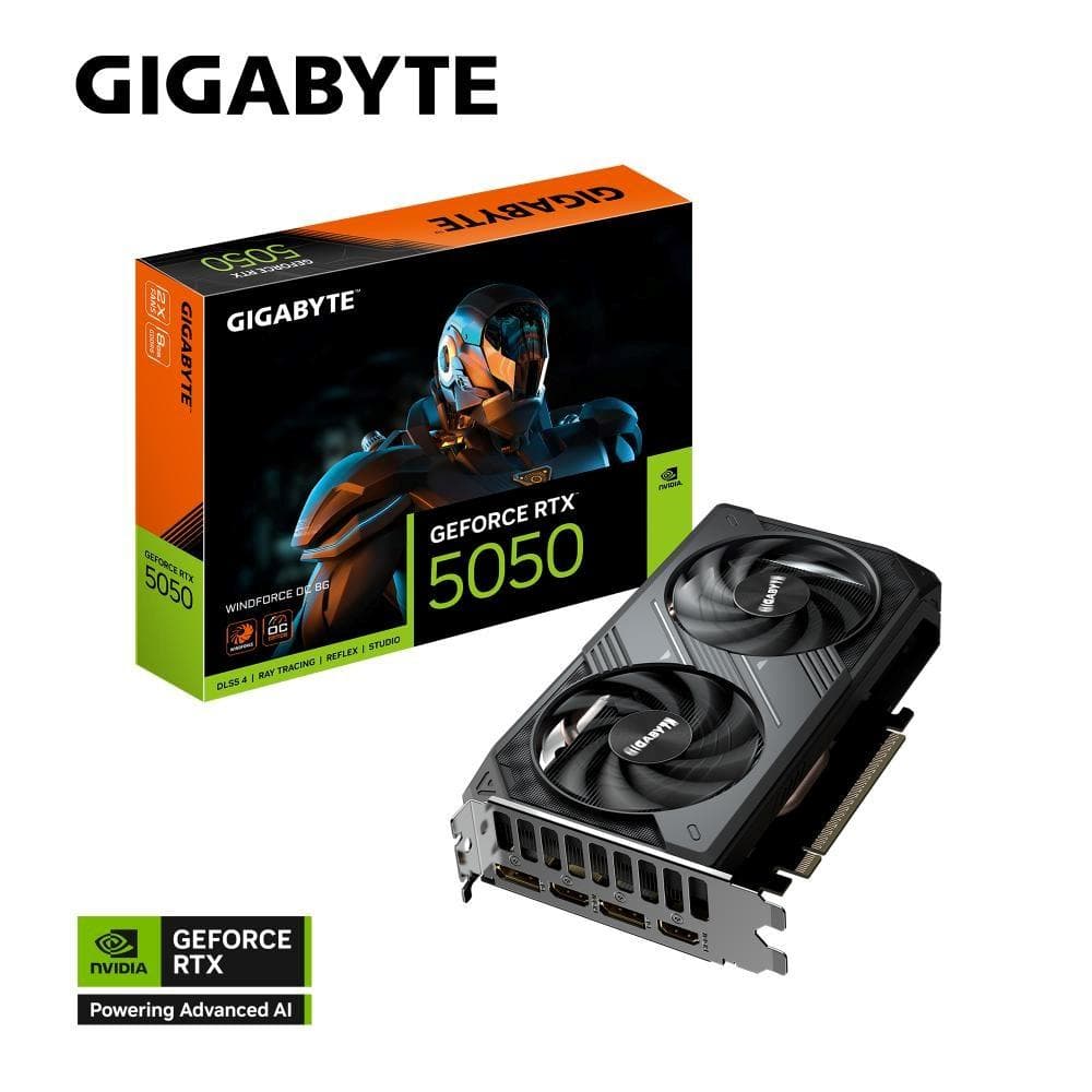 GIGABYTE VGA NVIDIA GeForce RTX 5050 WINDFORCE OC 8G, 8G GDDR6, 2xDP, 2xHDMI 1