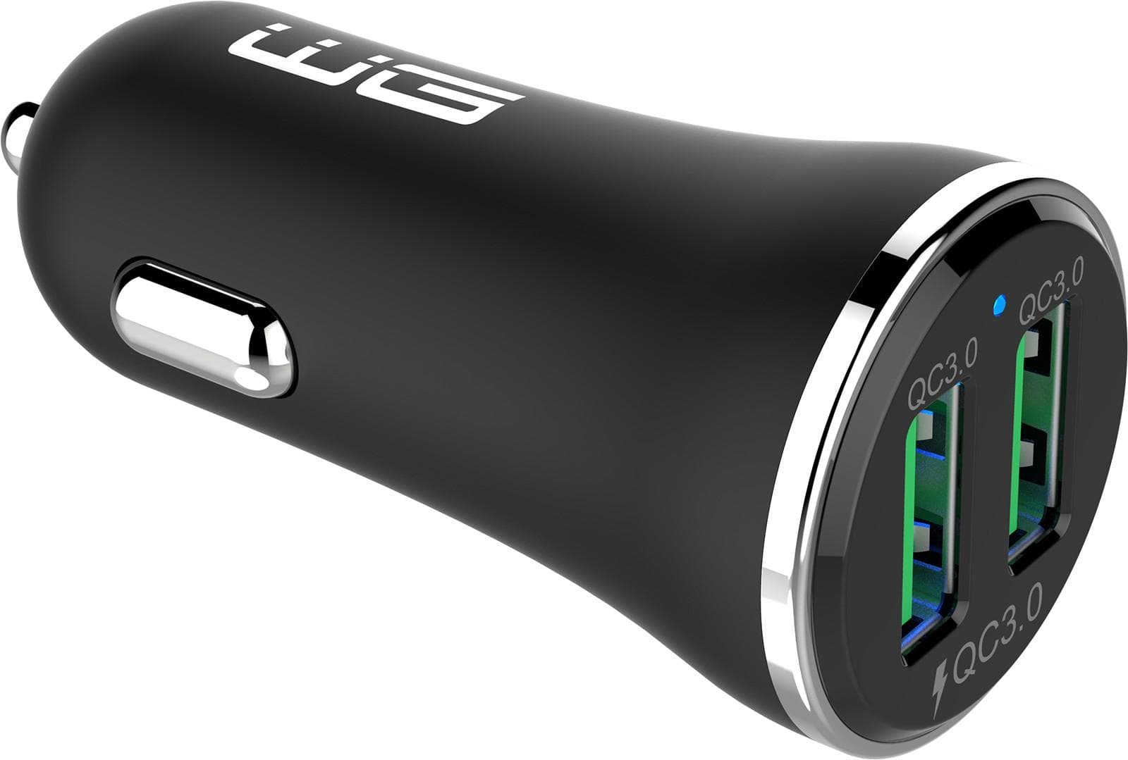 WG - Nabíjačka do auta 2x USB-A 36W, QC 3.0 + QC 3.0, čierna 1