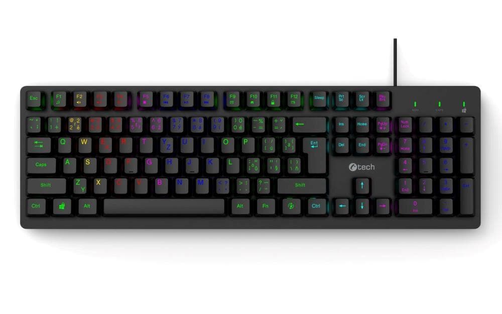 C-TECH Klávesnica Riven, Drôtová USB, čierna