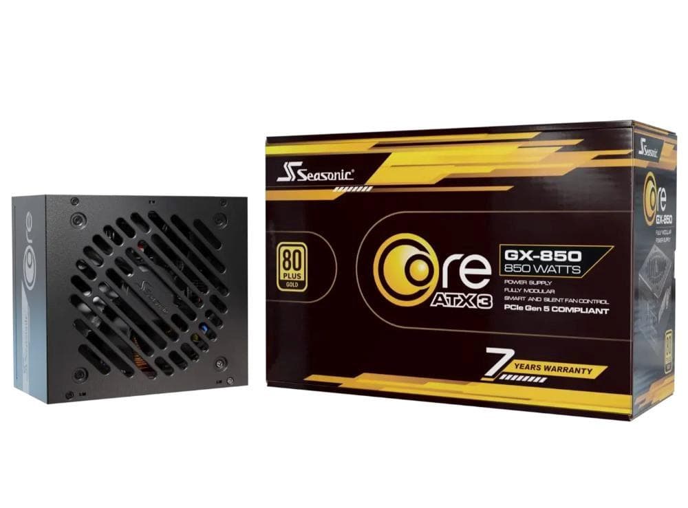 SEASONIC zdroj Core GX 850W, 120mm, Plne modulárny, 80+ Gold, ATX 3.1