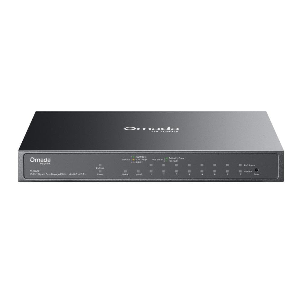TP-Link OMADA switch ES210GP (9xGbE, 1xGbE/SFPcombo, 8xPoE+, 63W, fanless) 1