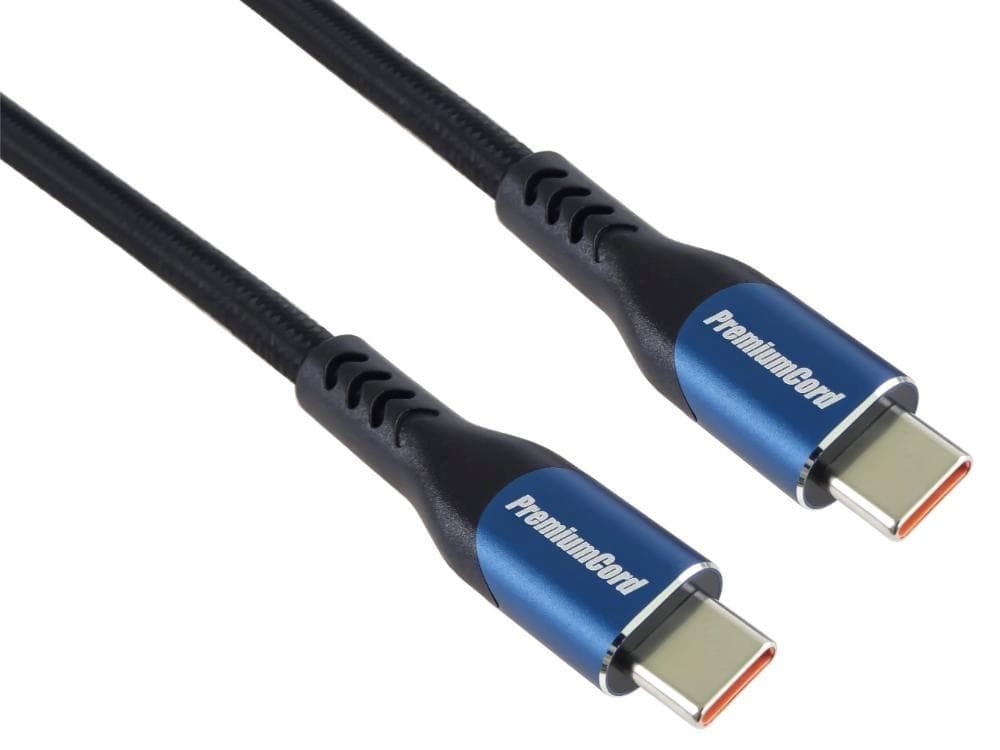 PremiumCord USB-C kábel (USB 3.2 GEN 2x2, 5A, 100W, 20Gbit/s) 2m, bavlnený oplet 1