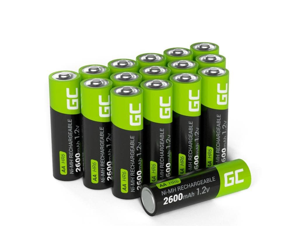 Green Cell 16x Dobíjacie batérie AA HR6 2600mAh Battéria Ni-MH 1