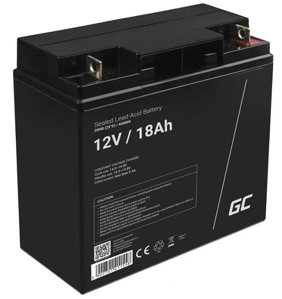 Green Cell AGM VRLA 12V 18Ah maintenance-free battery pre mower, scooter, boat, wheelchair 1