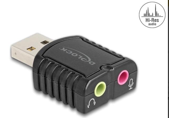 Delock Externá zvuková karta USB 24 bitov / 96 kHz Plug & Play pre Windows, MAC, Linux, Chrome OS 1