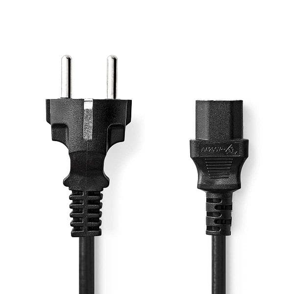 Nedis CEGL10030BK30 - Napájací Kábel | Typ F Zástrčka | IEC-320-C13 | Priamy | Priamy | 3,00 m | Čierna