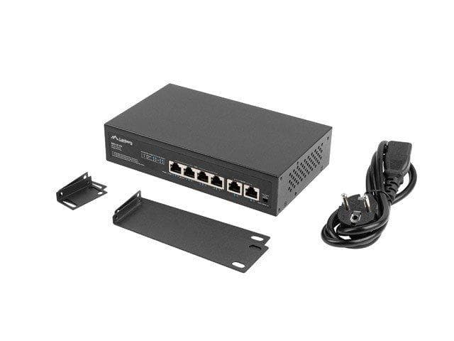 LANBERG SWITCH 4X 100MB POE+/2X 100MB UNMANAGED RACK 10"/19" FAST ETHERNET 60W