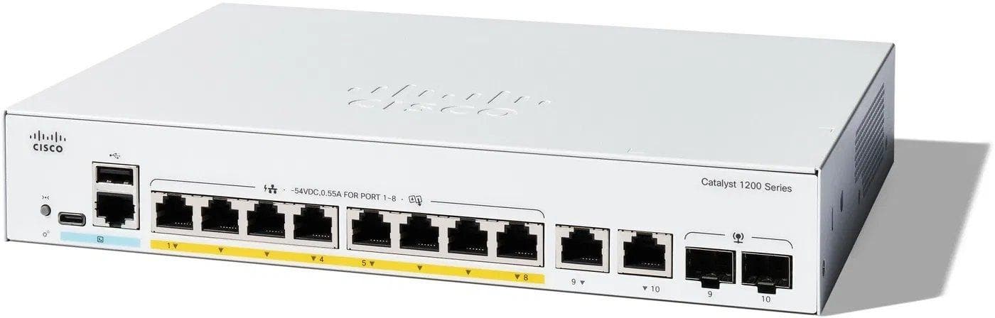 Cisco Catalyst switch C1200-8P-E-2G (8xGbE,2xGbE/SFP combo,8xPoE+,67W,fanless) - REFRESH 1