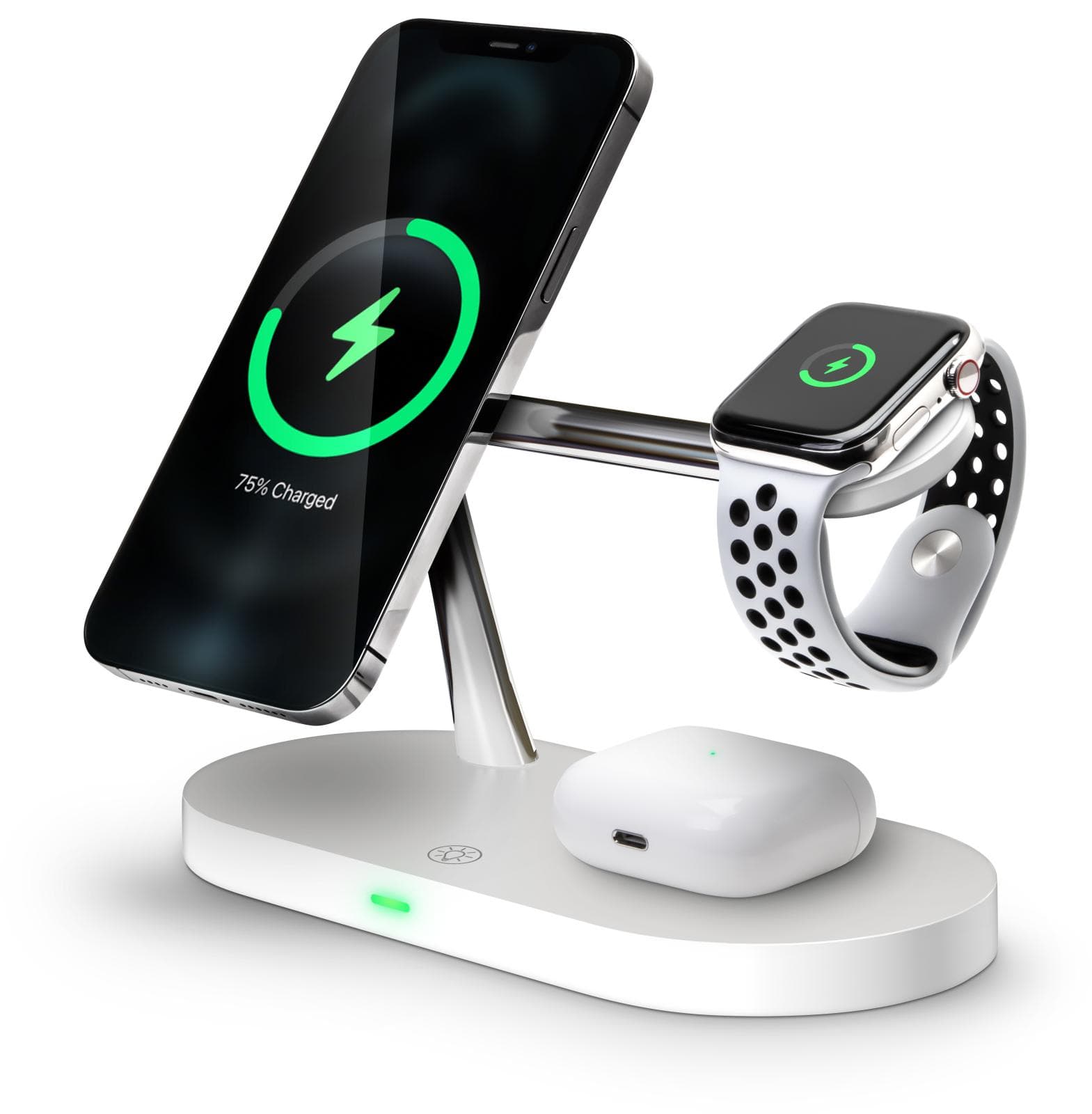 CONNECT IT MultiCharge 5 v 1 MagSafe Wireless Fast Charge bezdrôtová nabíjačka, BIELA 1