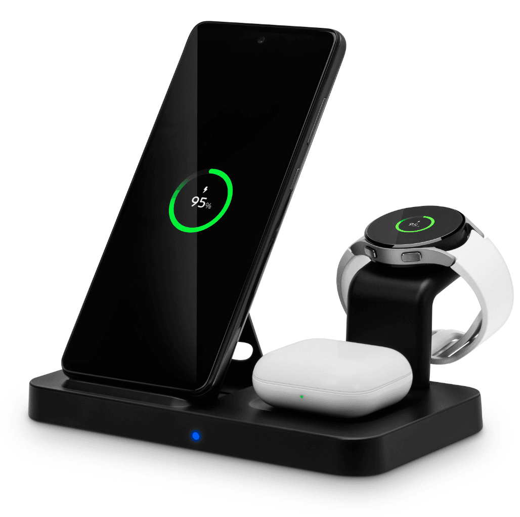 CONNECT IT MultiCharge 3v1 bezdrôtová Qi nabíjačka pre SAMSUNG, ČIERNA 1