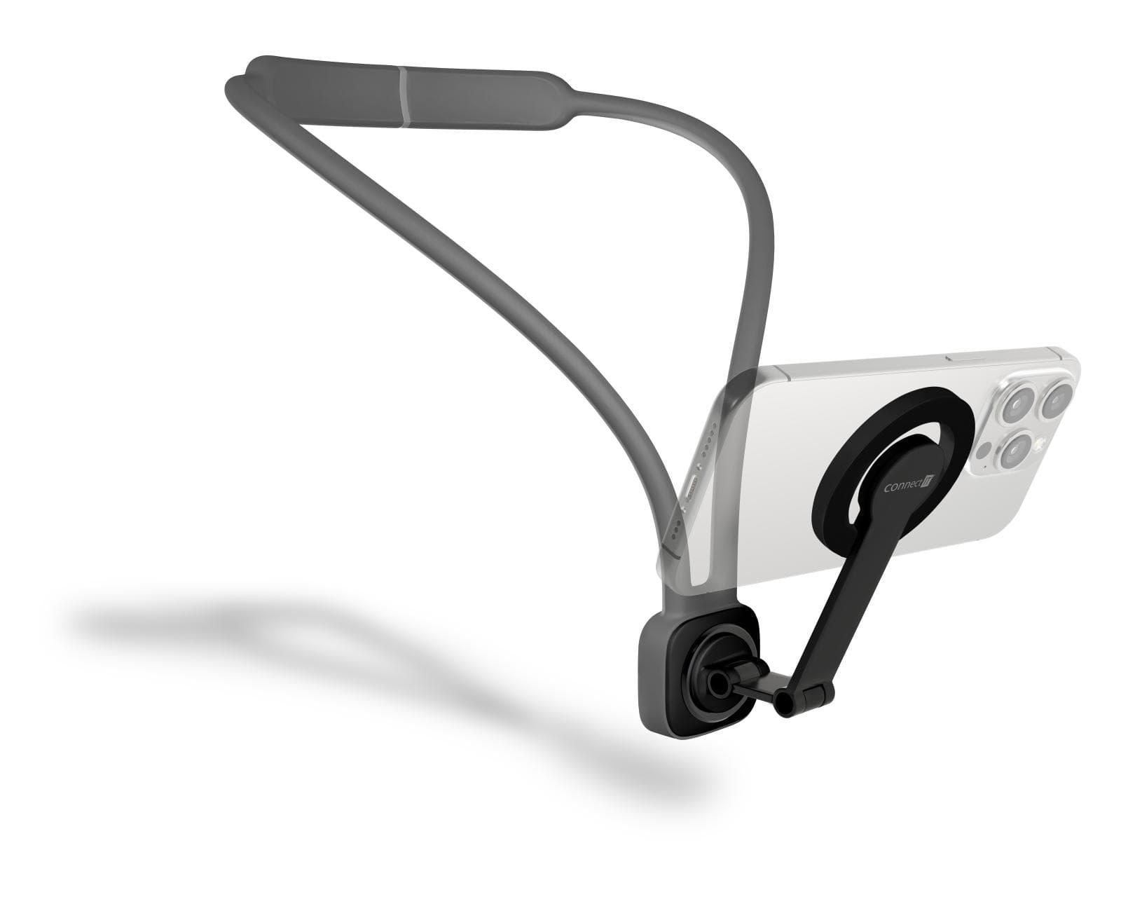 CONNECT IT MagSafe POV magnetický držiak telefónu na krk ŠEDÝ