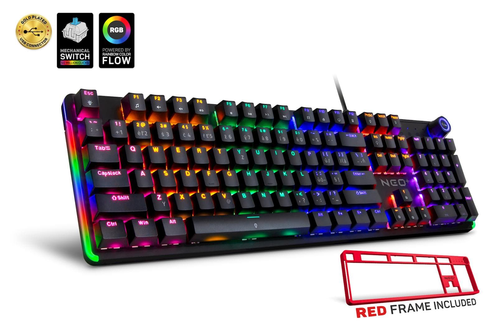 CONNECT IT Mechanická klávesnica NEO2 + CZ + SK layout Čierno-Červená 1